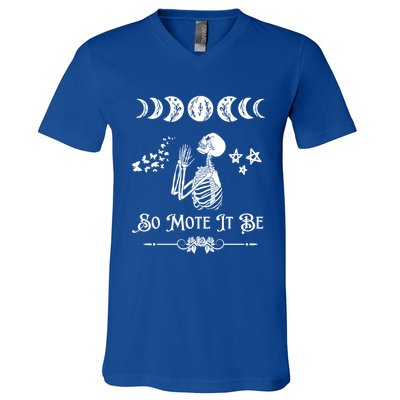 So Mote It Be Goth Moon Phase Witch Pagan Wicca Moon Phase Gift V-Neck T-Shirt