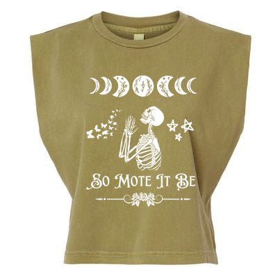 So Mote It Be Goth Moon Phase Witch Pagan Wicca Moon Phase Gift Garment-Dyed Women's Muscle Tee