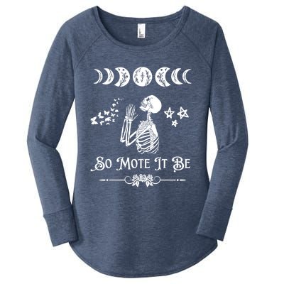 So Mote It Be Goth Moon Phase Witch Pagan Wicca Moon Phase Gift Women's Perfect Tri Tunic Long Sleeve Shirt