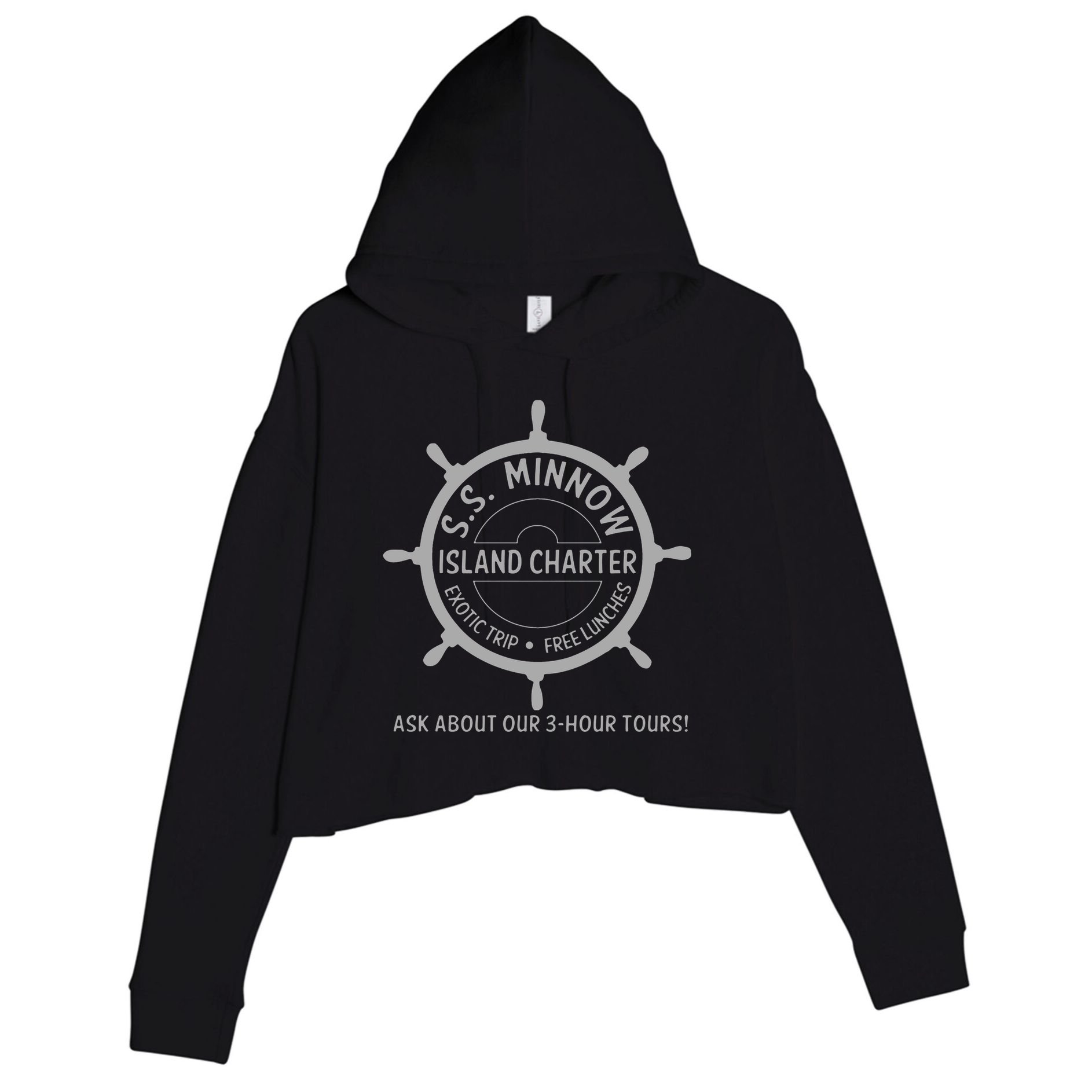 S.S. Minnow Island Tour Light Trip Crop Fleece Hoodie