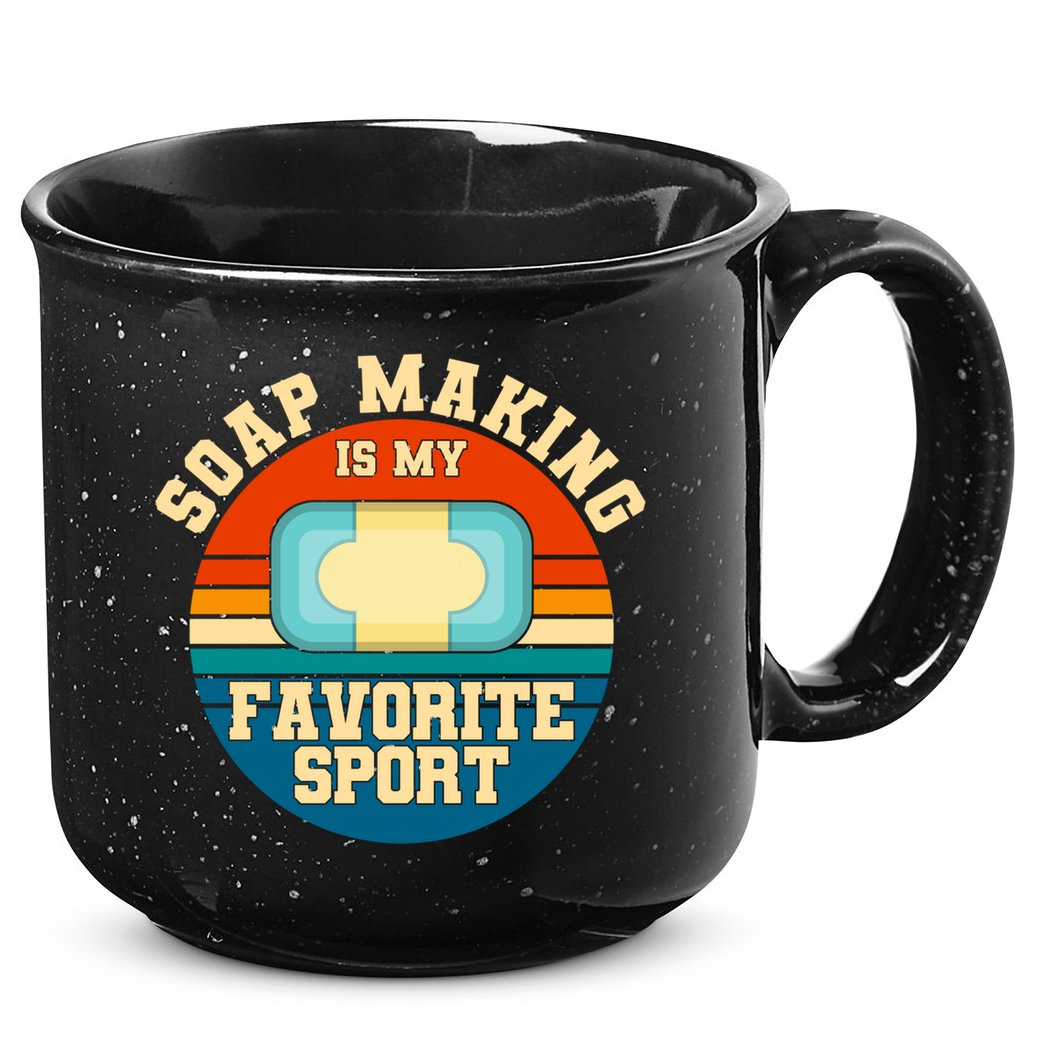 Soap Making Is My Favorite Sport Retro Soap Maker Gift 15oz Campfire Ceramic Mug