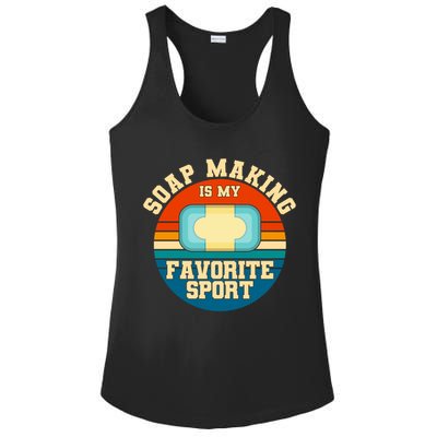 Soap Making Is My Favorite Sport Retro Soap Maker Gift Ladies PosiCharge Competitor Racerback Tank