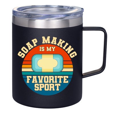 Soap Making Is My Favorite Sport Retro Soap Maker Gift 12oz Stainless Steel Coffee Mug