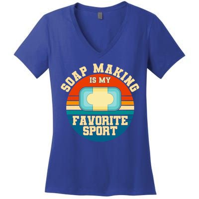 Soap Making Is My Favorite Sport Retro Soap Maker Gift Women's V-Neck T-Shirt
