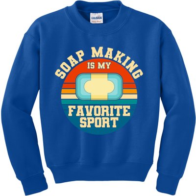 Soap Making Is My Favorite Sport Retro Soap Maker Gift Kids Sweatshirt