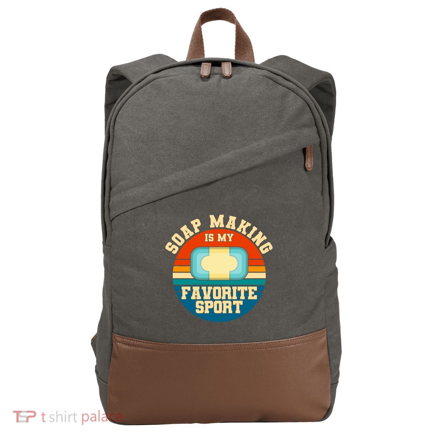 Soap Making Is My Favorite Sport Retro Soap Maker Gift Cotton Canvas Backpack