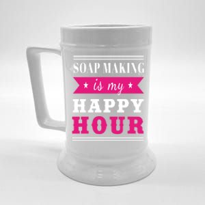 Soap Making Is My Happy Hour I Soap Maker Lye Hygiene Meaningful Gift Beer Stein