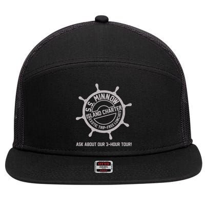 SS Minnow Island Charter Exotic Trip Free Lunches 7 Panel Mesh Trucker Snapback Hat