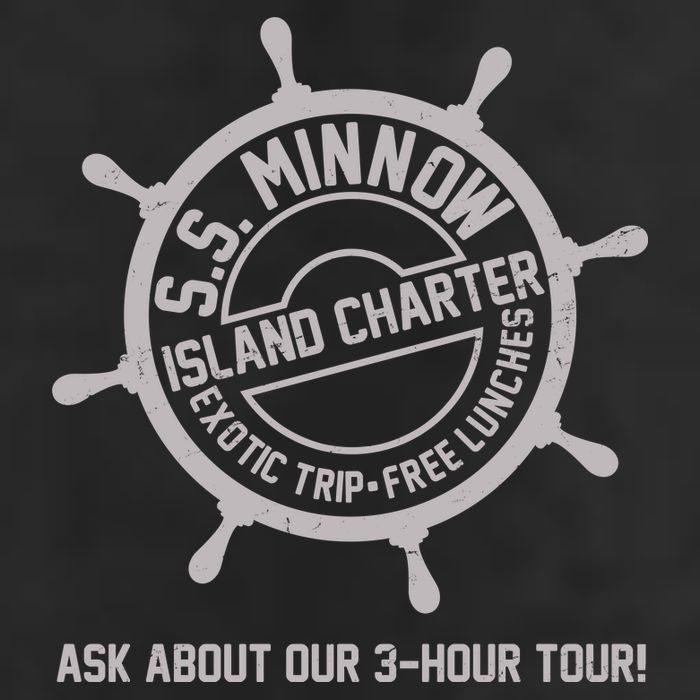 SS Minnow Island Charter Exotic Trip Free Lunches 7 Panel Mesh Trucker Snapback Hat