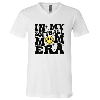 Softball Mom In My Softball Mom Era V-Neck T-Shirt