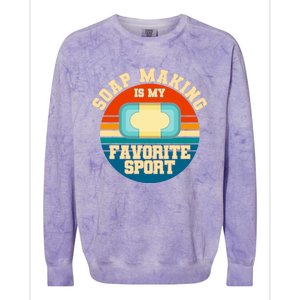 Soap Making Is My Favorite Sport Retro Soap Maker Cool Gift Colorblast Crewneck Sweatshirt