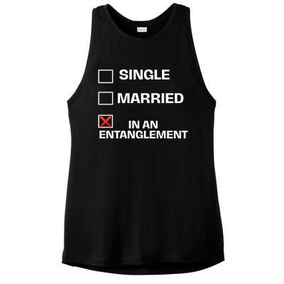 Single Married In An Entanglet Funny Relationship Gift Ladies PosiCharge Tri-Blend Wicking Tank