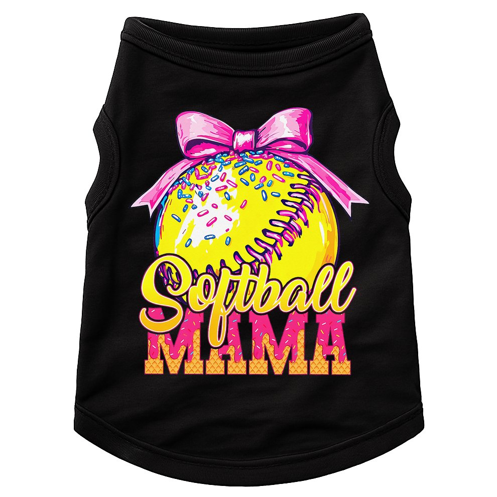 Softball Mama Ice Cream Drip Cheer Mom Game Day Mothers Day Doggie Tank