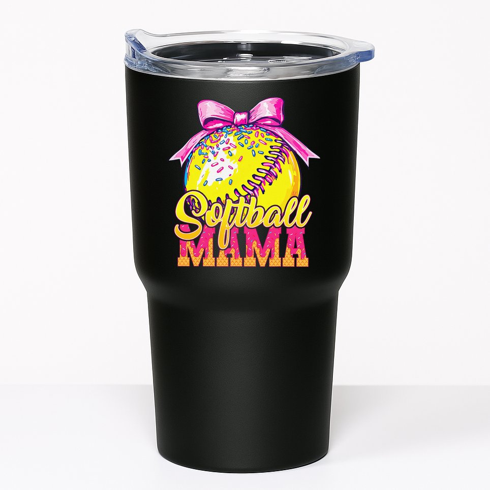 Softball Mama Ice Cream Drip Cheer Mom Game Day Mothers Day Tumbler