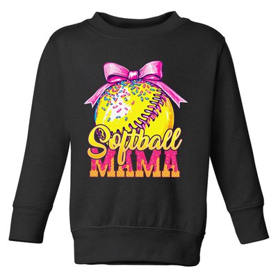Softball Mama Ice Cream Drip Cheer Mom Game Day Mothers Day Toddler Sweatshirt