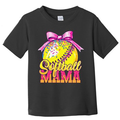 Softball Mama Ice Cream Drip Cheer Mom Game Day Mothers Day Toddler T-Shirt