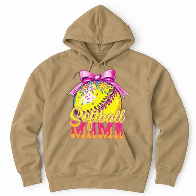 Softball Mama Ice Cream Drip Cheer Mom Game Day Mothers Day Hoodie