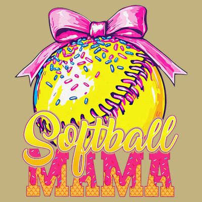 Softball Mama Ice Cream Drip Cheer Mom Game Day Mothers Day T-Shirt