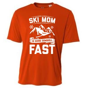 Ski Mom Is Going Downhill Fast Skiers Skiing Gift Cooling Performance Crew T-Shirt