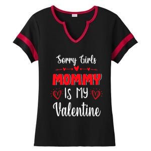 Sorry Mommy Is My Valentines Day Mom Boy Son Gifts Ladies Halftime Notch Neck Tee