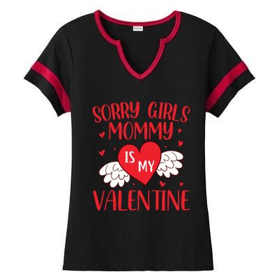 Sorry Mommy Is My Valentines Day Mom Son Meaningful Gift Ladies Halftime Notch Neck Tee