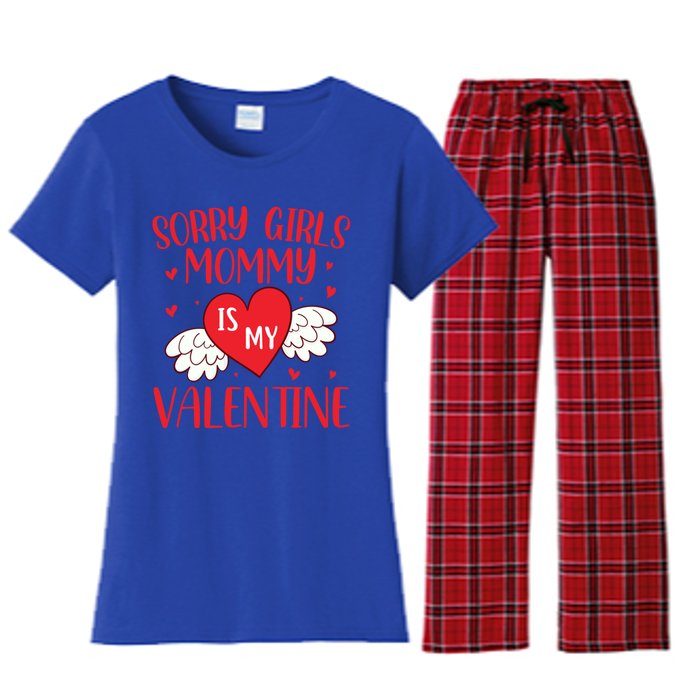 Sorry Mommy Is My Valentines Day Mom Son Meaningful Gift Women's Flannel Pajama Set