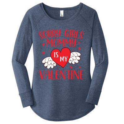 Sorry Mommy Is My Valentines Day Mom Son Meaningful Gift Women's Perfect Tri Tunic Long Sleeve Shirt