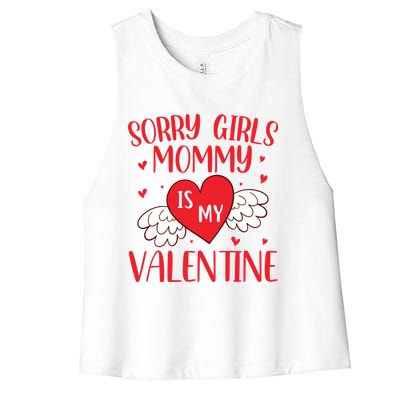 Sorry Mommy Is My Valentines Day Mom Son Meaningful Gift Women's Racerback Cropped Tank