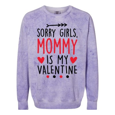 Sorry Mommy Is My Valentines Day Mom Son Meaningful Gift Colorblast Crewneck Sweatshirt