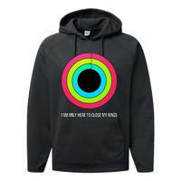 Sport Motivation IM Only Here To Close My Rings Funny Gift Performance Fleece Hoodie