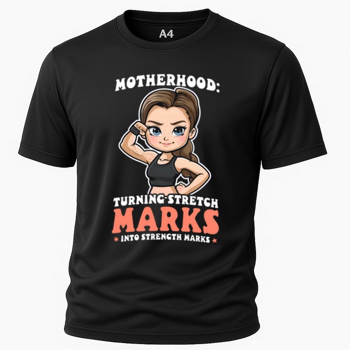 Stretch Marks Into Strength Marks Design Bodybuilding Mom Meaningful Gift Performance Shirt