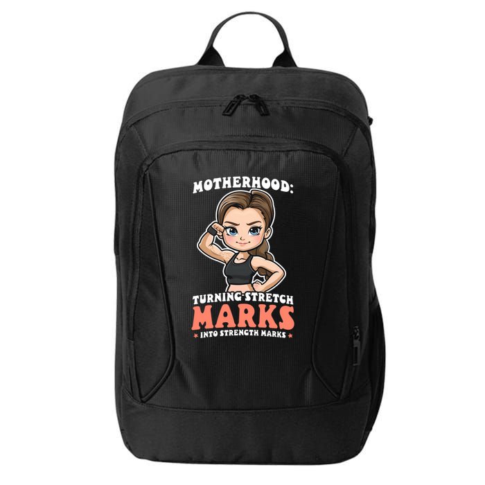 Stretch Marks Into Strength Marks Design Bodybuilding Mom Meaningful Gift City Backpack
