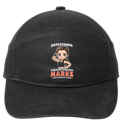 Stretch Marks Into Strength Marks Design Bodybuilding Mom Meaningful Gift 7-Panel Snapback Hat