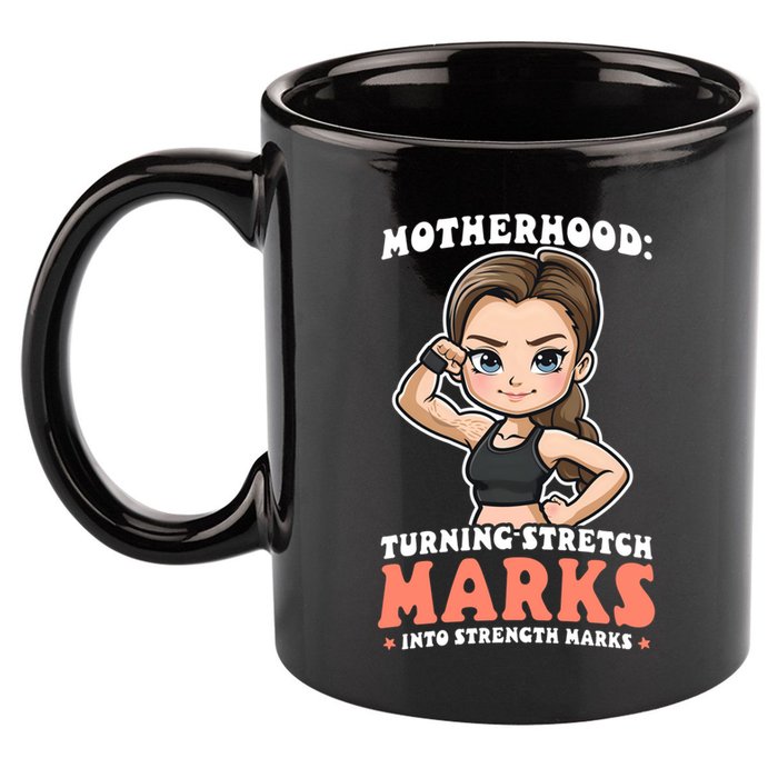 Stretch Marks Into Strength Marks Design Bodybuilding Mom Meaningful Gift 11oz C Handle Ceramic Mug