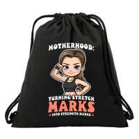 Stretch Marks Into Strength Marks Design Bodybuilding Mom Meaningful Gift Drawstring Bag