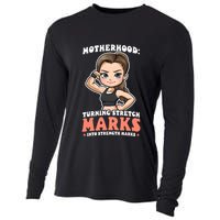 Stretch Marks Into Strength Marks Design Bodybuilding Mom Meaningful Gift Cooling Performance Long Sleeve Crew