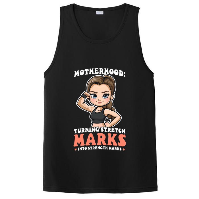 Stretch Marks Into Strength Marks Design Bodybuilding Mom Meaningful Gift PosiCharge Competitor Tank