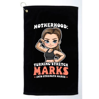 Stretch Marks Into Strength Marks Design Bodybuilding Mom Meaningful Gift Golf Towel