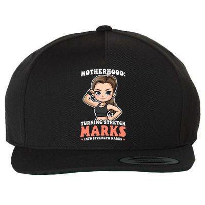 Stretch Marks Into Strength Marks Design Bodybuilding Mom Meaningful Gift Wool Snapback Cap