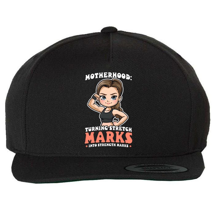 Stretch Marks Into Strength Marks Design Bodybuilding Mom Meaningful Gift Wool Snapback Cap