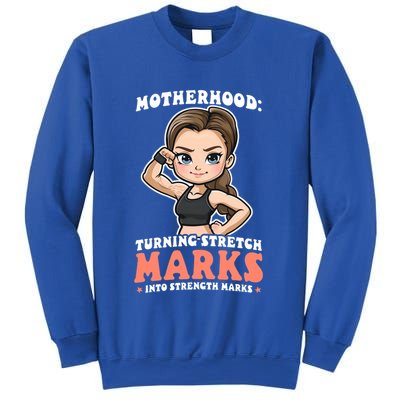 Stretch Marks Into Strength Marks Design Bodybuilding Mom Meaningful Gift Sweatshirt