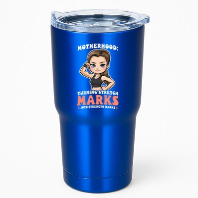 Stretch Marks Into Strength Marks Design Bodybuilding Mom Meaningful Gift Tumbler