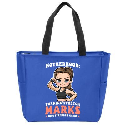 Stretch Marks Into Strength Marks Design Bodybuilding Mom Meaningful Gift Zip Tote Bag
