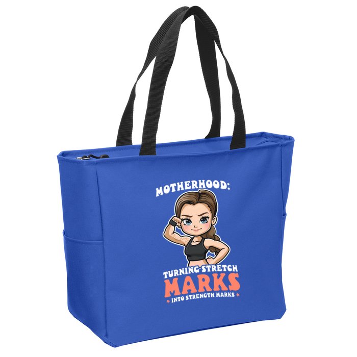 Stretch Marks Into Strength Marks Design Bodybuilding Mom Meaningful Gift Zip Tote Bag