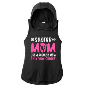 Skater Mom. Ice Skating Ladies PosiCharge Tri-Blend Wicking Draft Hoodie Tank