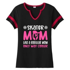 Skater Mom. Ice Skating Ladies Halftime Notch Neck Tee