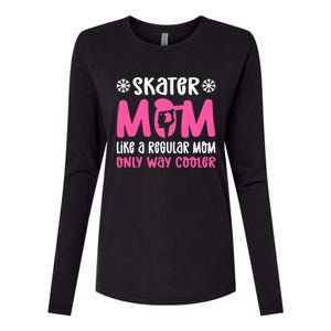 Skater Mom. Ice Skating Womens Cotton Relaxed Long Sleeve T-Shirt