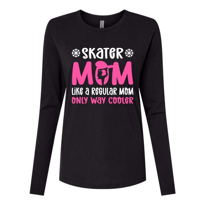 Skater Mom. Ice Skating Womens Cotton Relaxed Long Sleeve T-Shirt