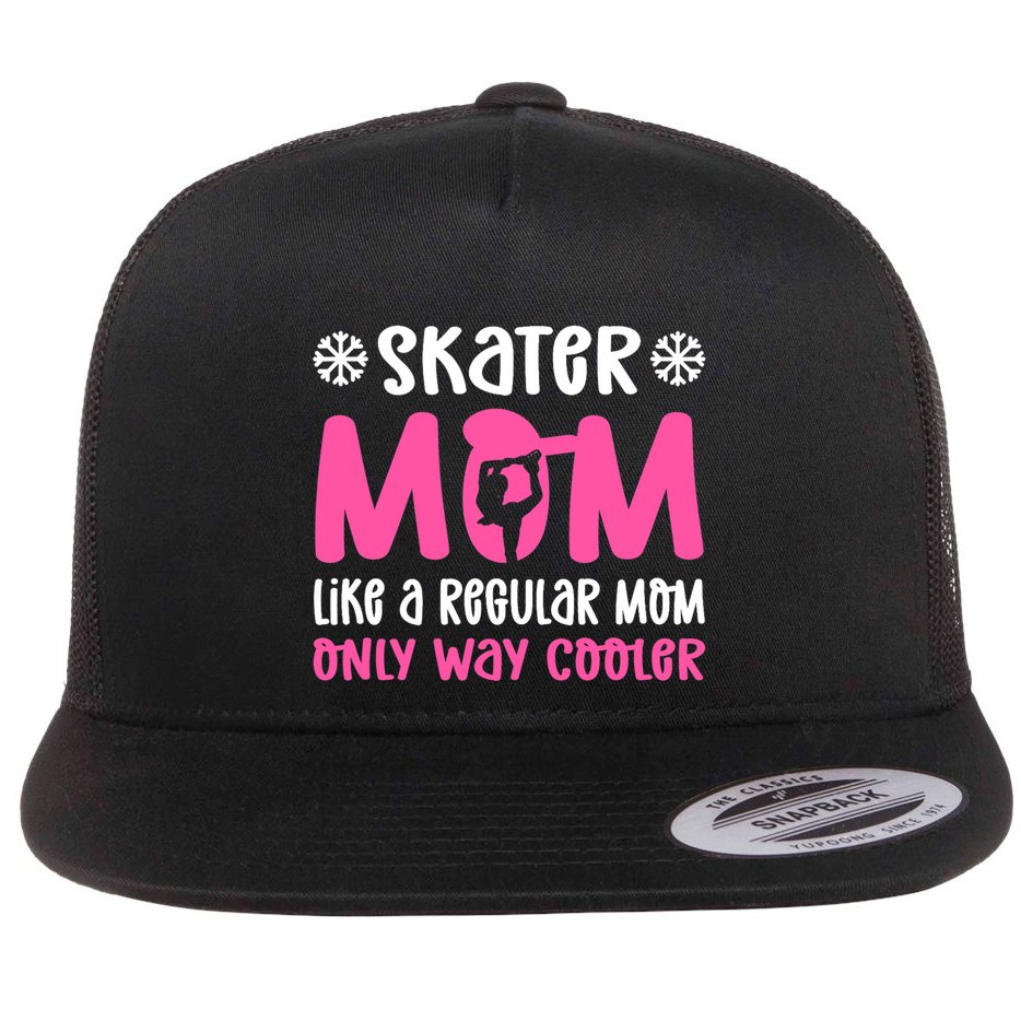 Skater Mom. Ice Skating Flat Bill Trucker Hat
