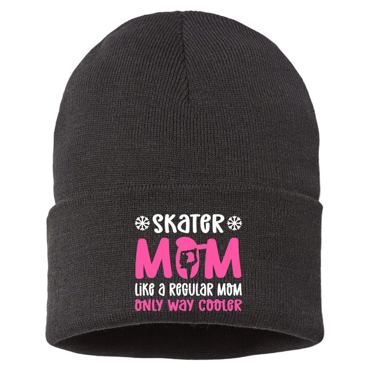 Skater Mom. Ice Skating Sustainable Knit Beanie